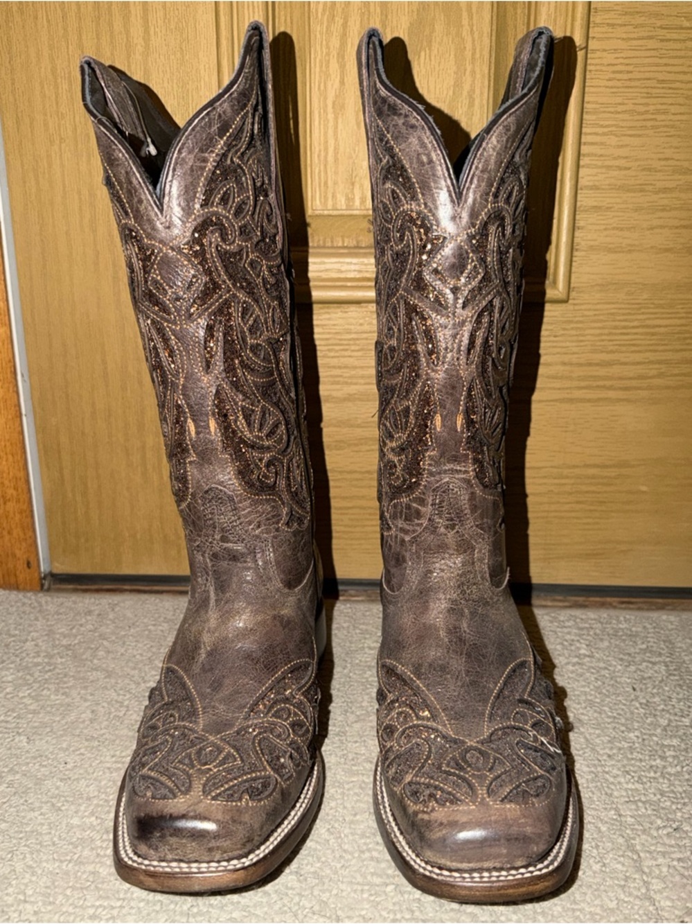 NEW, NEVER WORN! J.B. Dillon Dark Brown Embroidered Western Boots